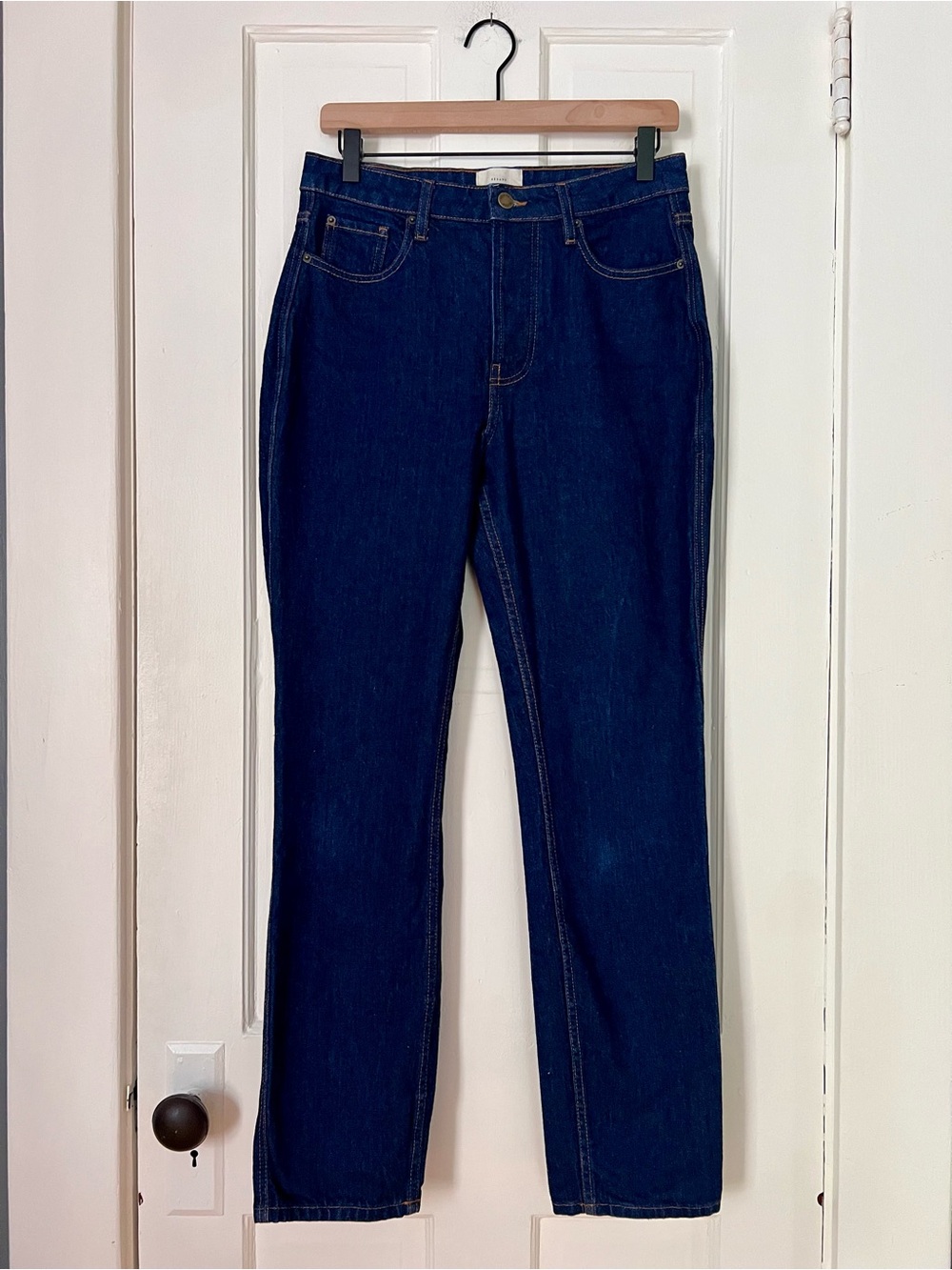 Sézane Dark Blue Denim Jeans Brut sexy